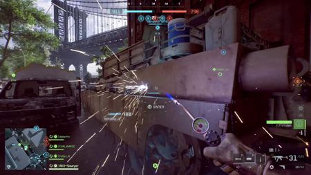 Battlefield 6 Engineer class repairing allied tank with repair tool