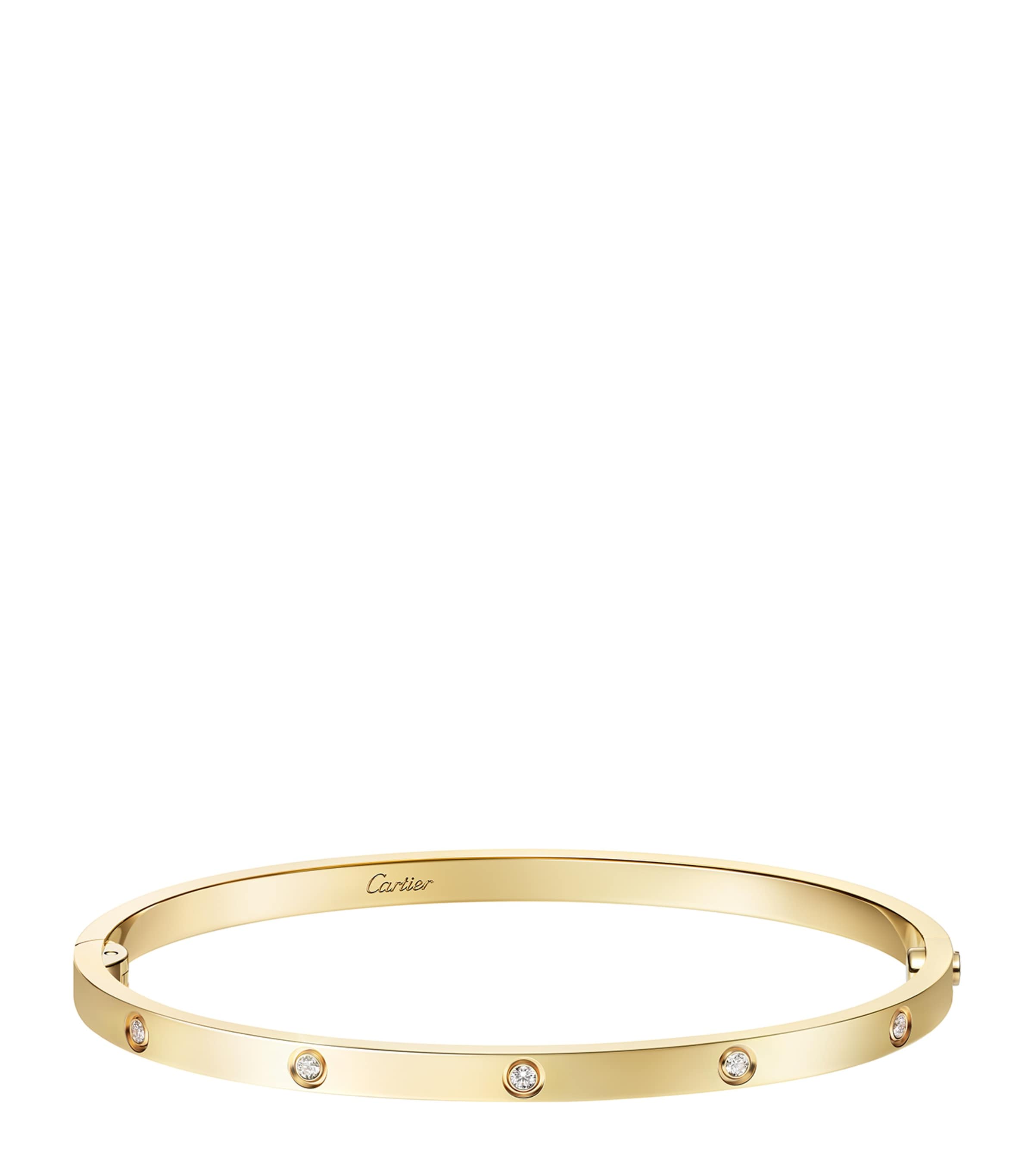 Small Yellow Gold and Diamond Love Bracelet