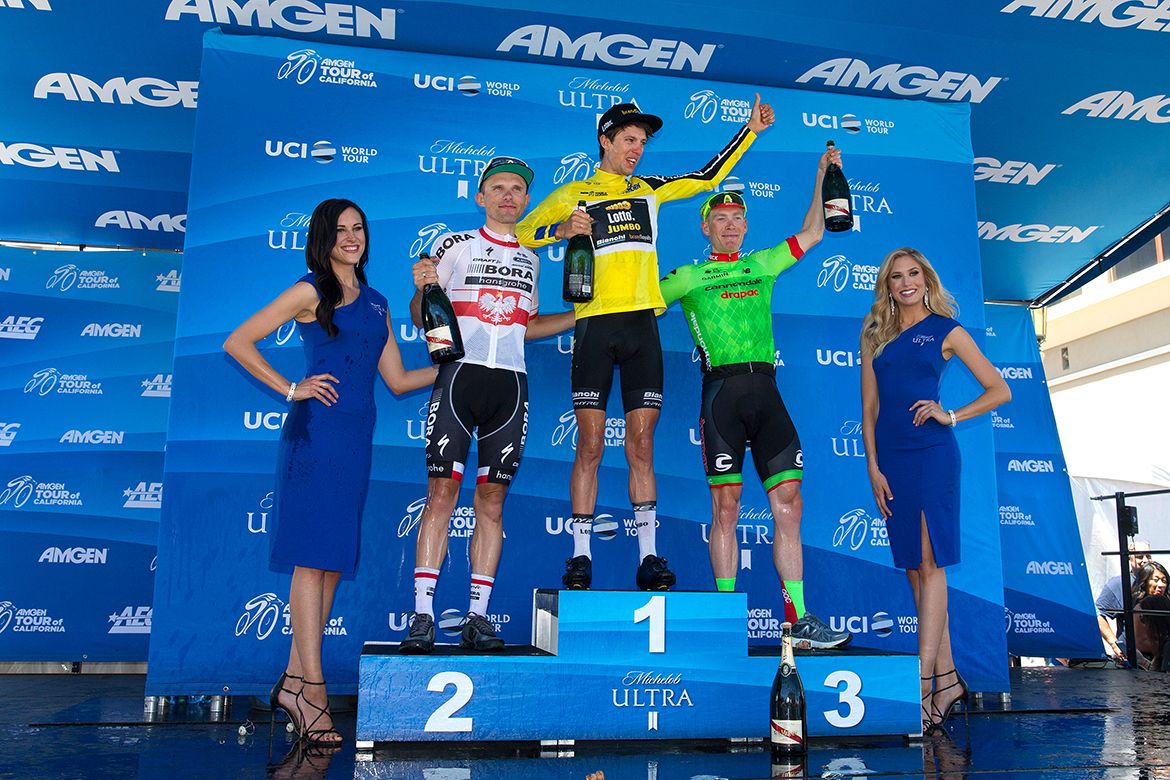 The final podium: Rafa Majka, George Bennett and Andrew Talansky