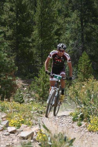 Kevin Kane (Rocky Mountain Factory Team) rides into the finish.