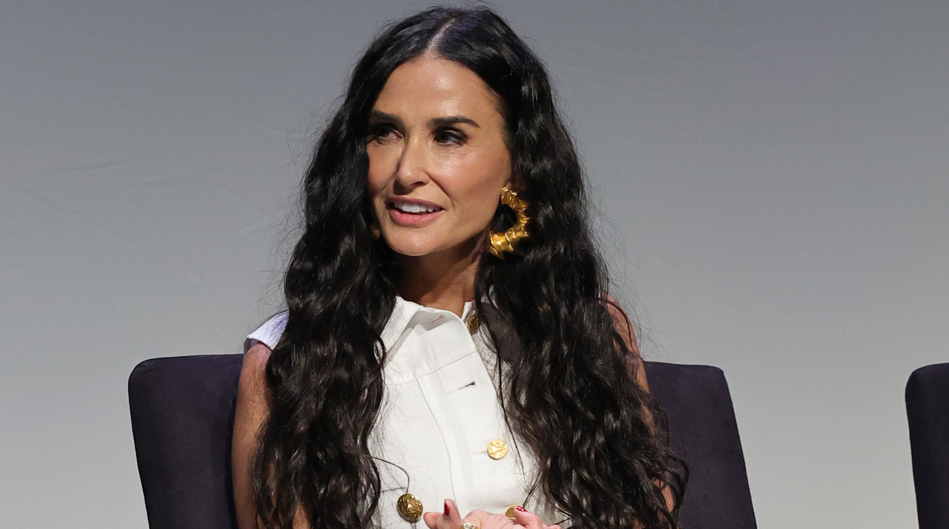 Demi Moore speaks onstage the "BRATS" premiere during the 2024 Tribeca Festival at BMCC Theater on June 07, 2024 in New York City.
