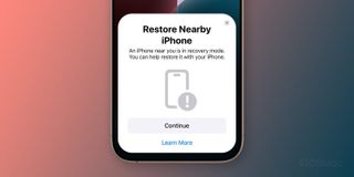 A portion of a screenshot showing the iPhone 16 restoration process being conducted on another iOS 18-running iPhone