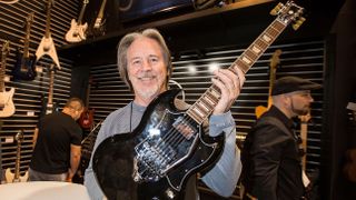 Floyd Rose, inventor of the locking tremelo system for guitars appears at The NAMM Show on January 23, 2015 in Anaheim, California