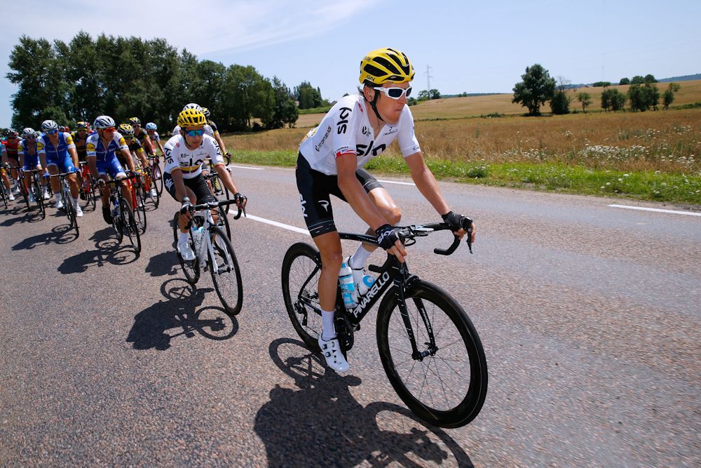 Geraint Thomas in the peloton during stage 6 at the tour de France