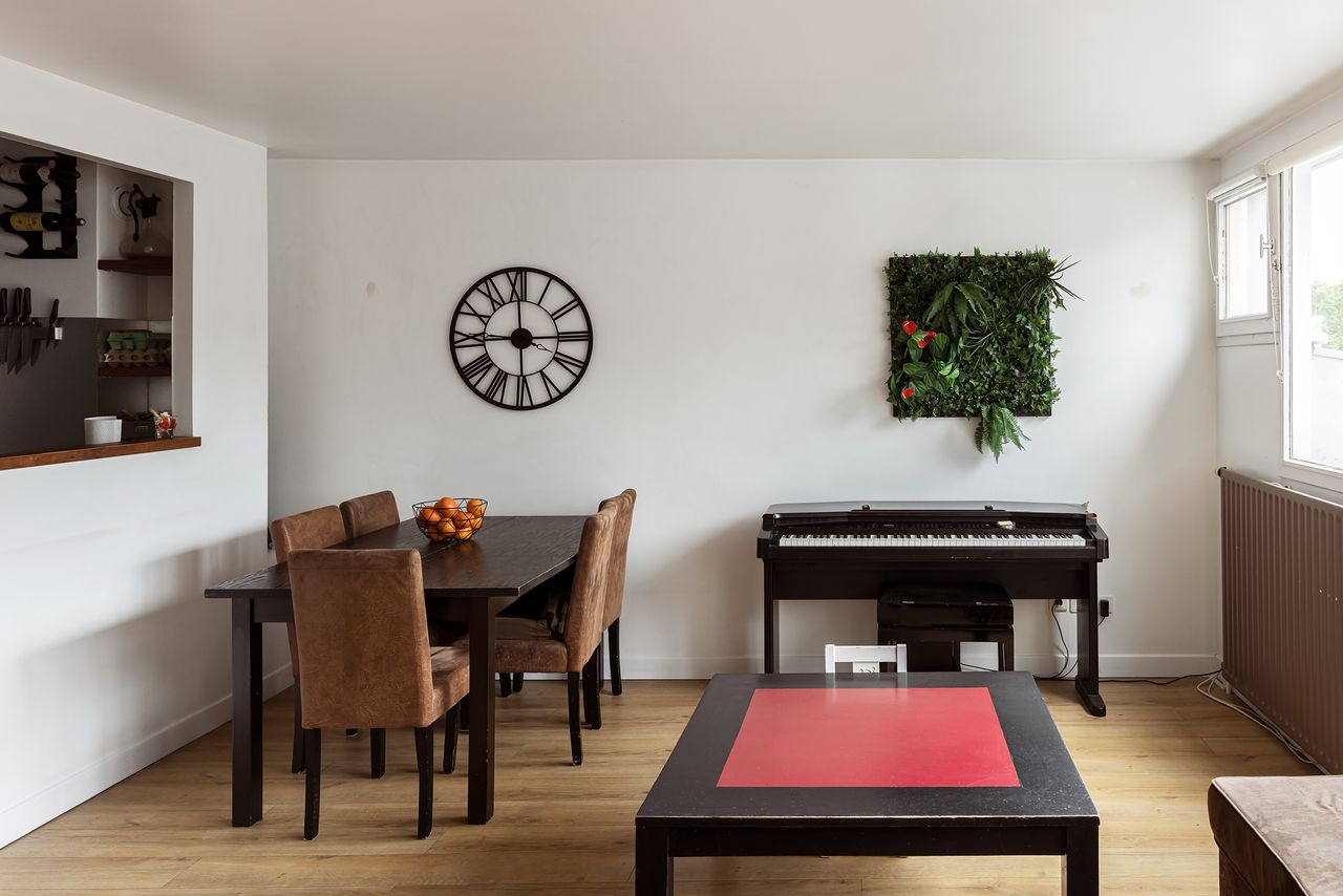 Two views of the sitting room