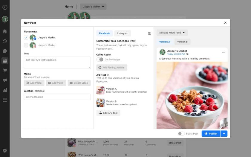 Facebook Business Suite platform
