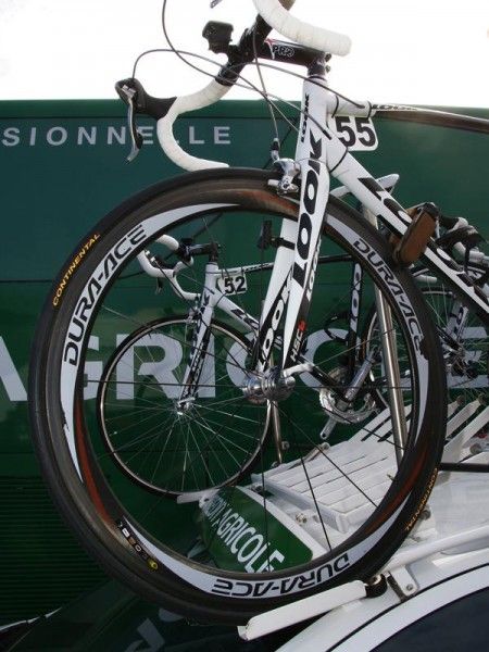 Hushovd preferred to run Shimano's 50mm-deep Dura-Ace carbon tubulars.