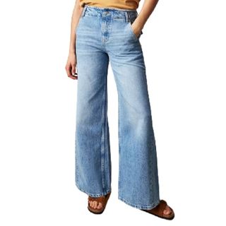 Free People Harlow Mid-Rise Wide-Leg Jeans 