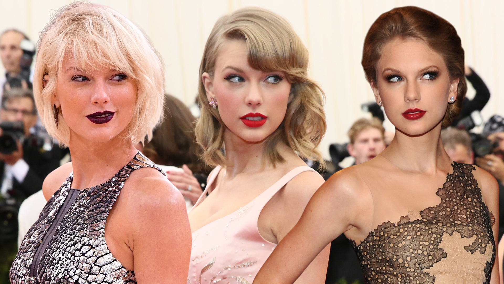 Taylor Swift getting ready for the met gala over the years