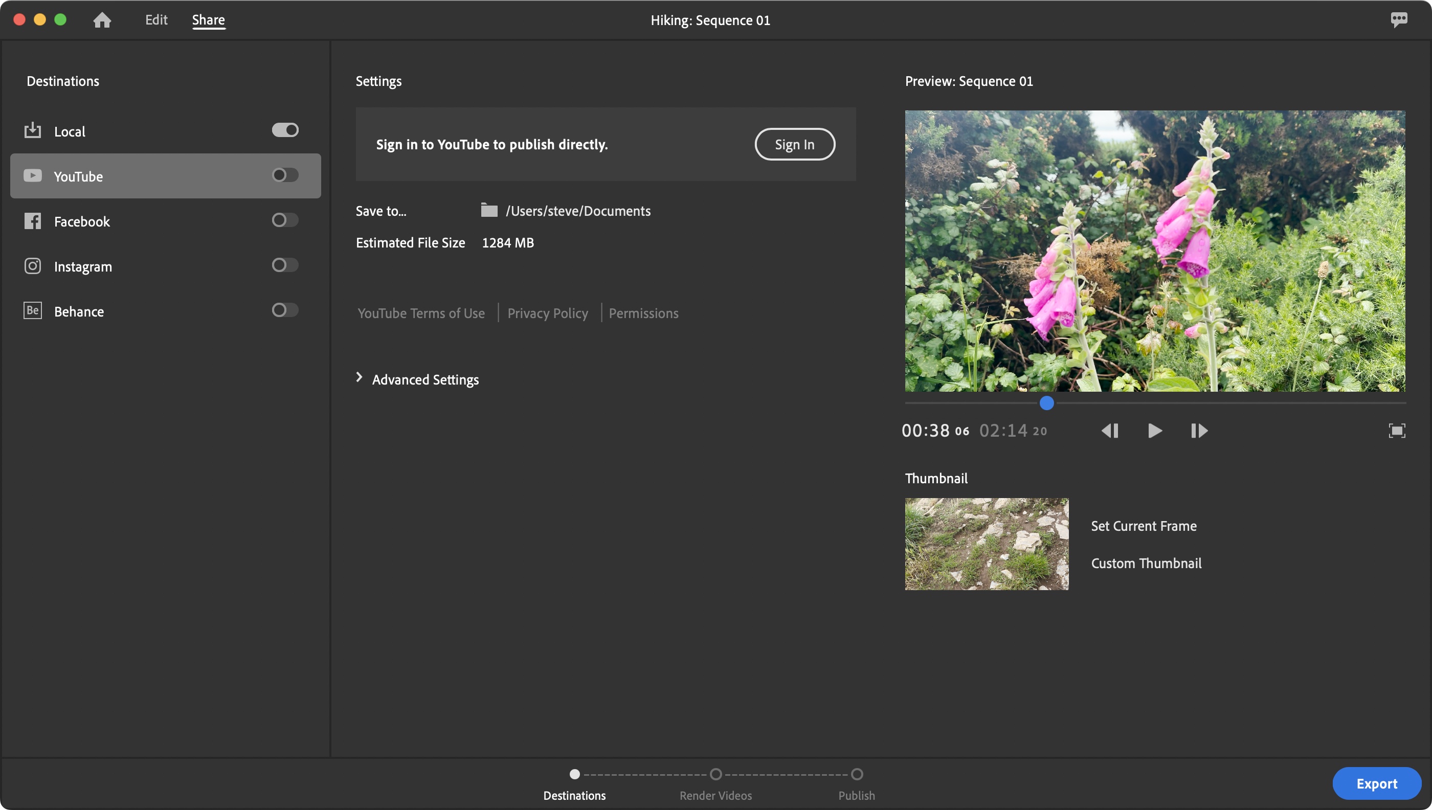 Adobe Premiere Rush during our review