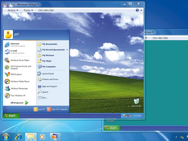 xp-lägesappar i Windows 7