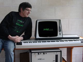 Peter Vogel, the 'father of the Fairlight', shows off his new baby.