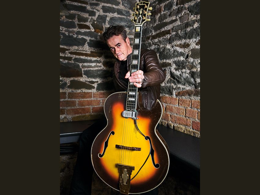 Have guitar, will travel. Smith rarely, if ever, carries a spare on tour.