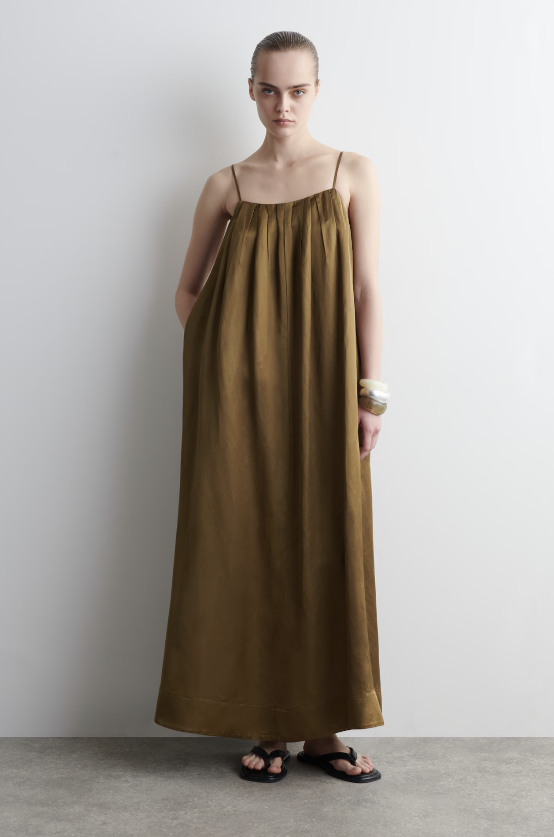 Cos, Pleated Fluid Maxi Dress