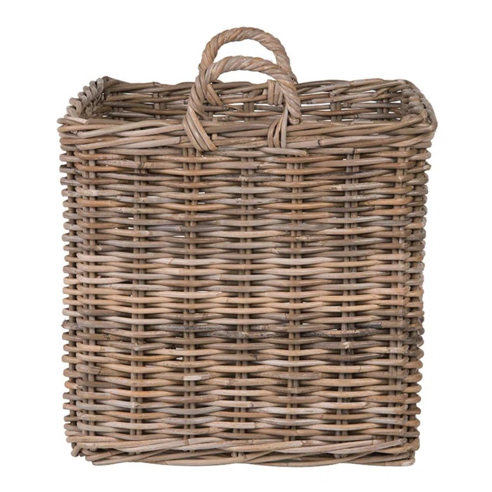 Woven basket on white background