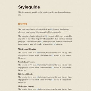 By creating a basic style guide, we can demonstrate how the base HTML elements will appear within the context of the overall design.