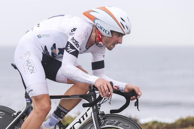 Joseph Cooper, resplendent in the national TT champion's colours of New Zealand on the way to the stage win on Rottnest