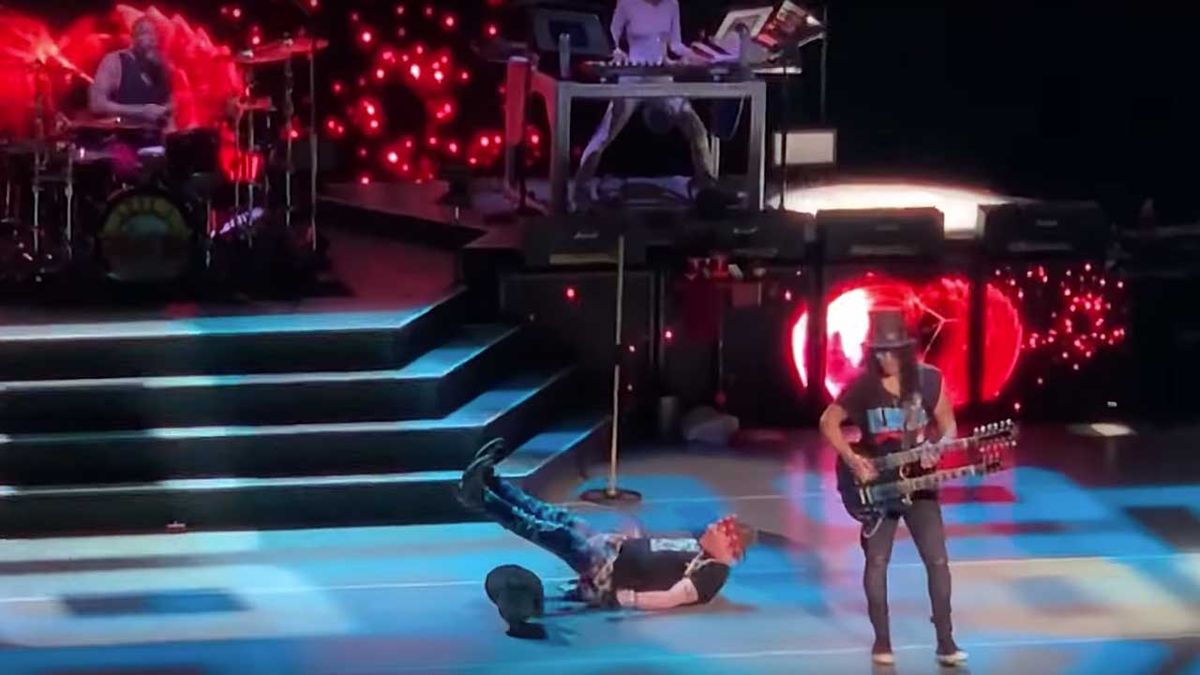 Axl takes a tumble