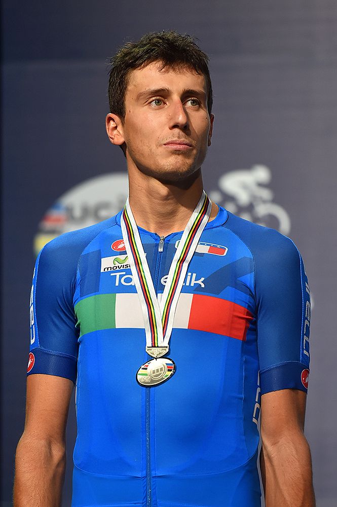 Adriano Malori (Italy) took the silver medal in the elite men's time trial at Worlds