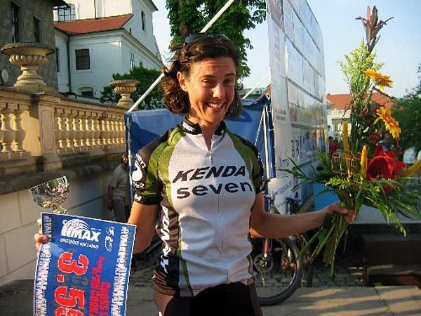 Mary McConneloug collects a big check in Czech.