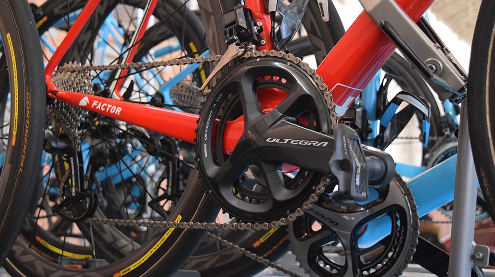 Silvain Dillier's spare bike had a Shimano Ultegra crankset