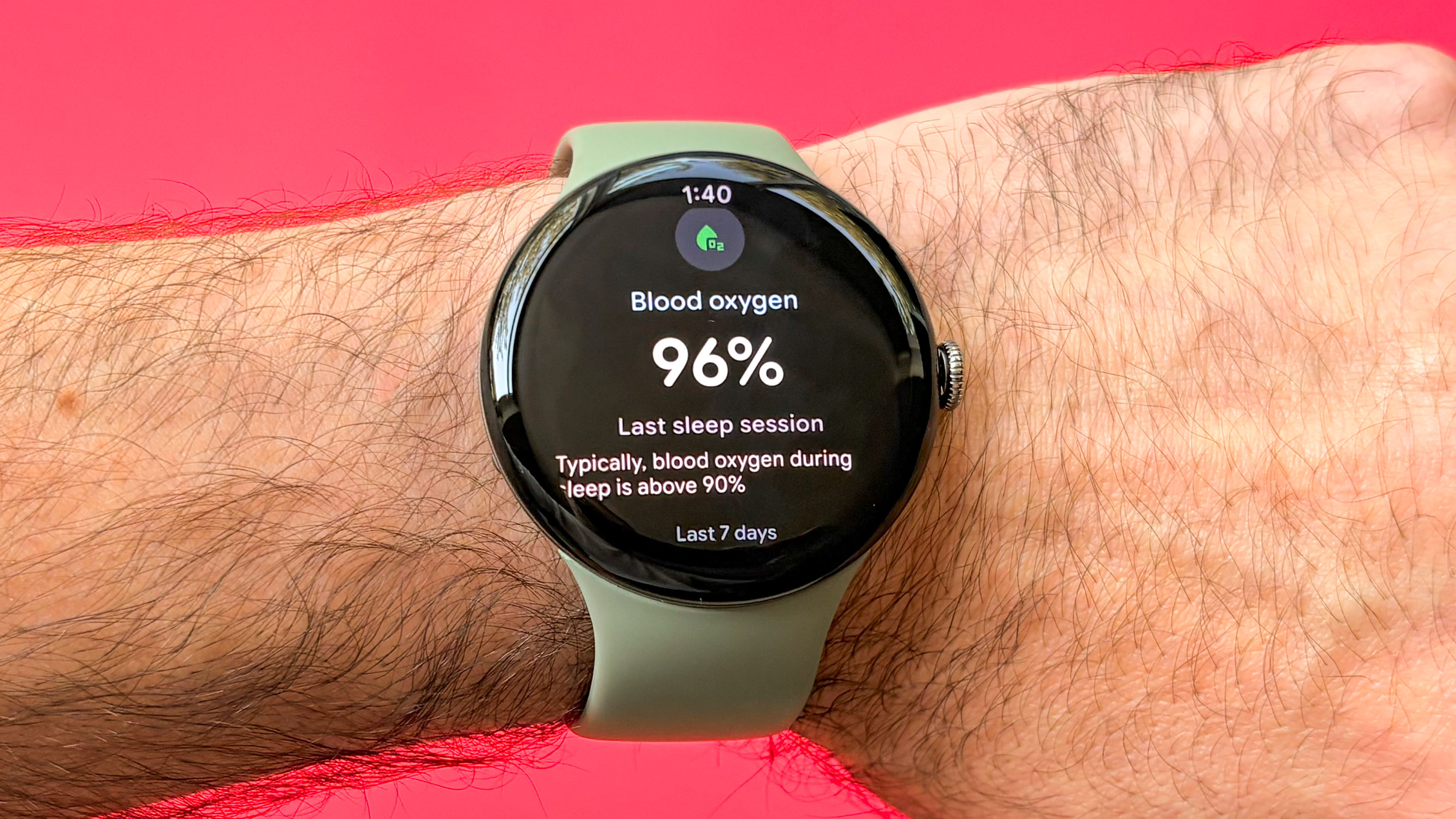 Close-up of the Pixel Watch 5 in 45mm on a user's wrist