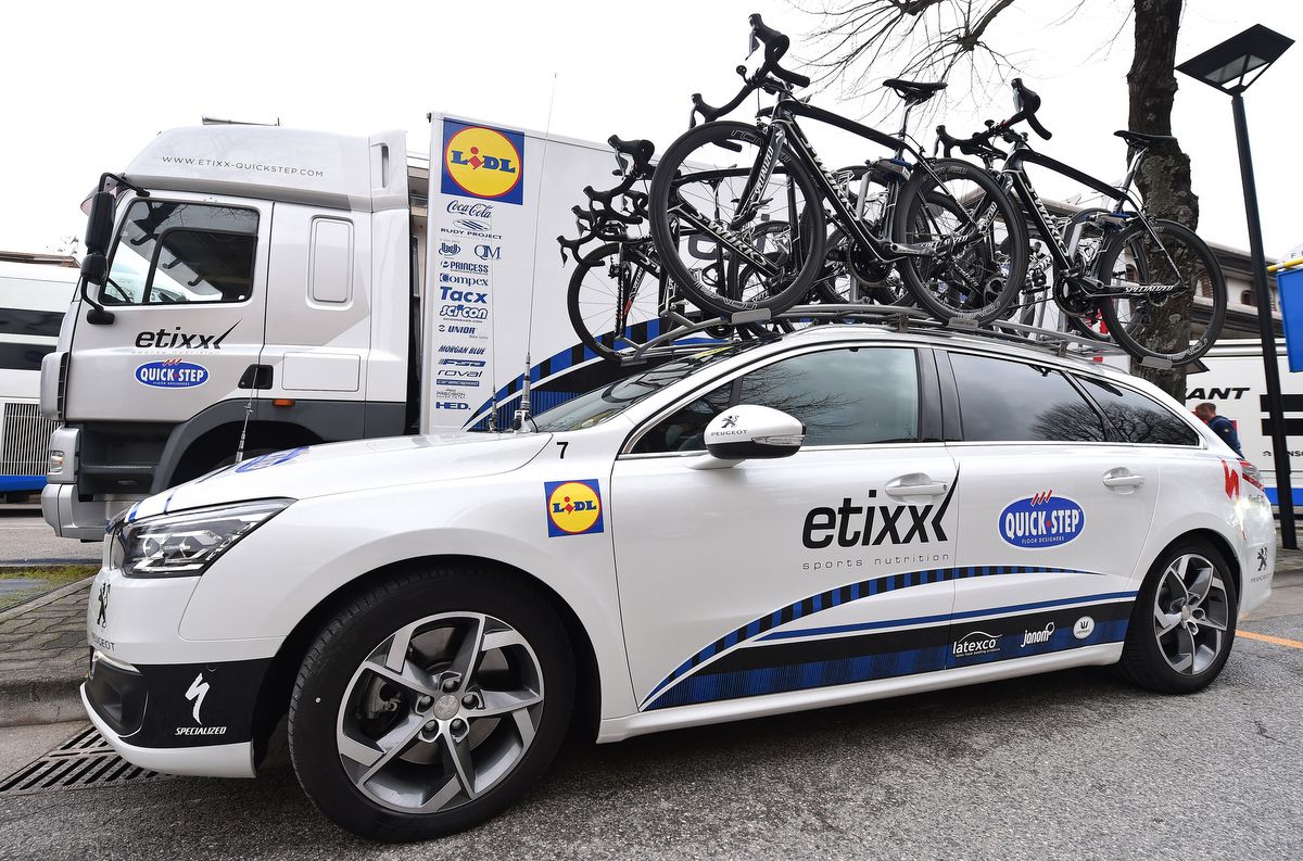 The Etixx-Quickstep team have new white cars for 2016