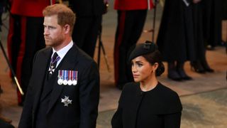 Catherine, Princess of Wales, Prince Harry, Duke of Sussex and Meghan, Duchess of Sussex at the Palace of Westminster