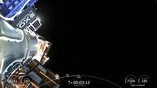 A view of some of the 40 Transporter-4 mission satellites launched into space by SpaceX on April 1, 2022.