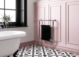 a radiator with towel rail is a classic way of heating a bathroom