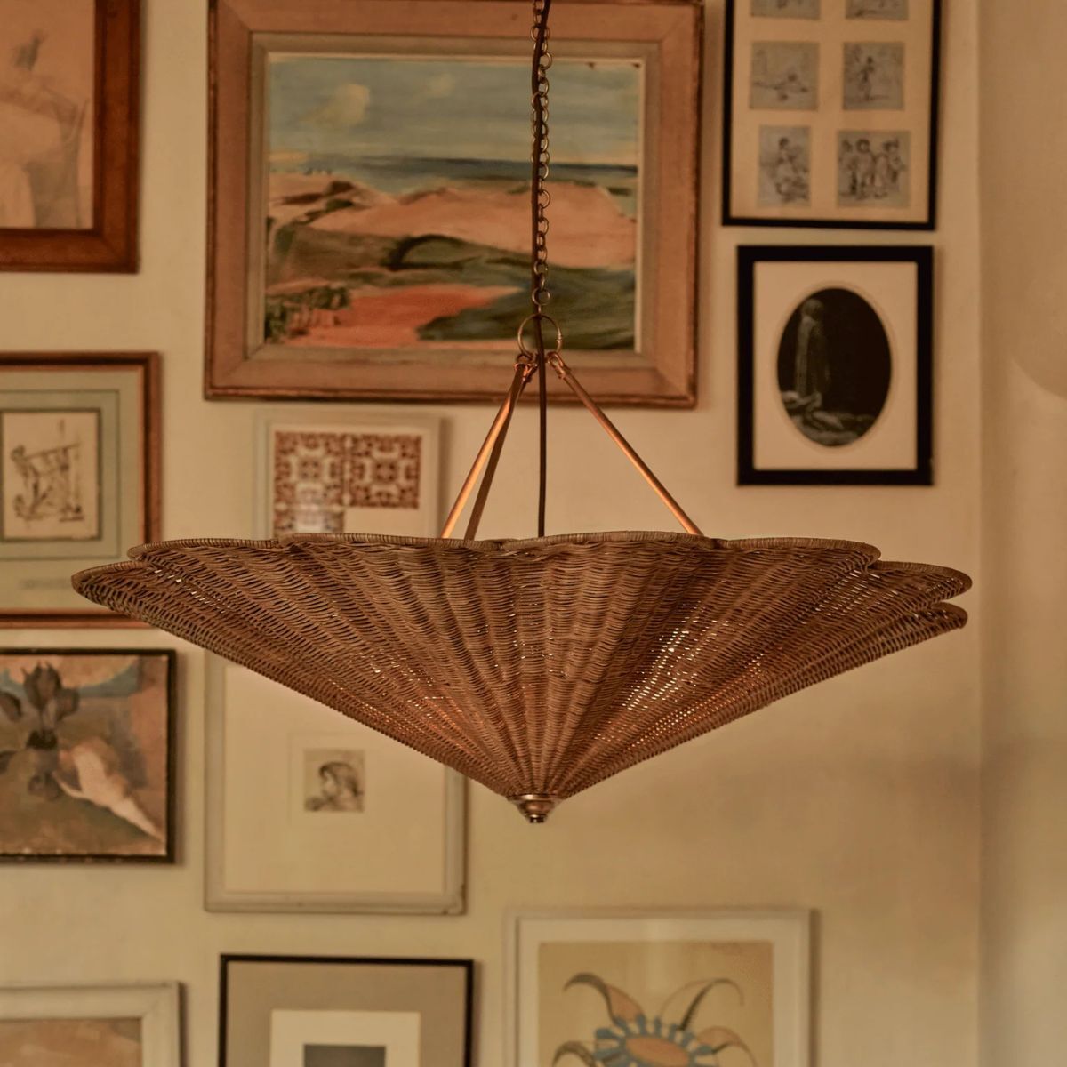 Rattan ceiling light