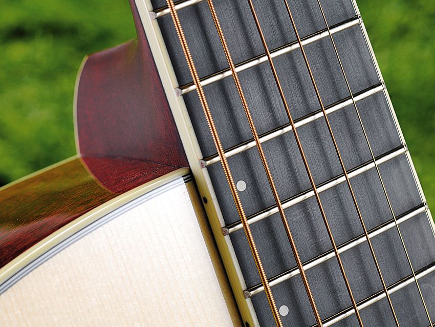 The guitar is clean, modern and simple-looking, but not drab.
