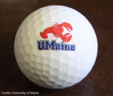 Lobster shell golf ball. Credit: UMaine