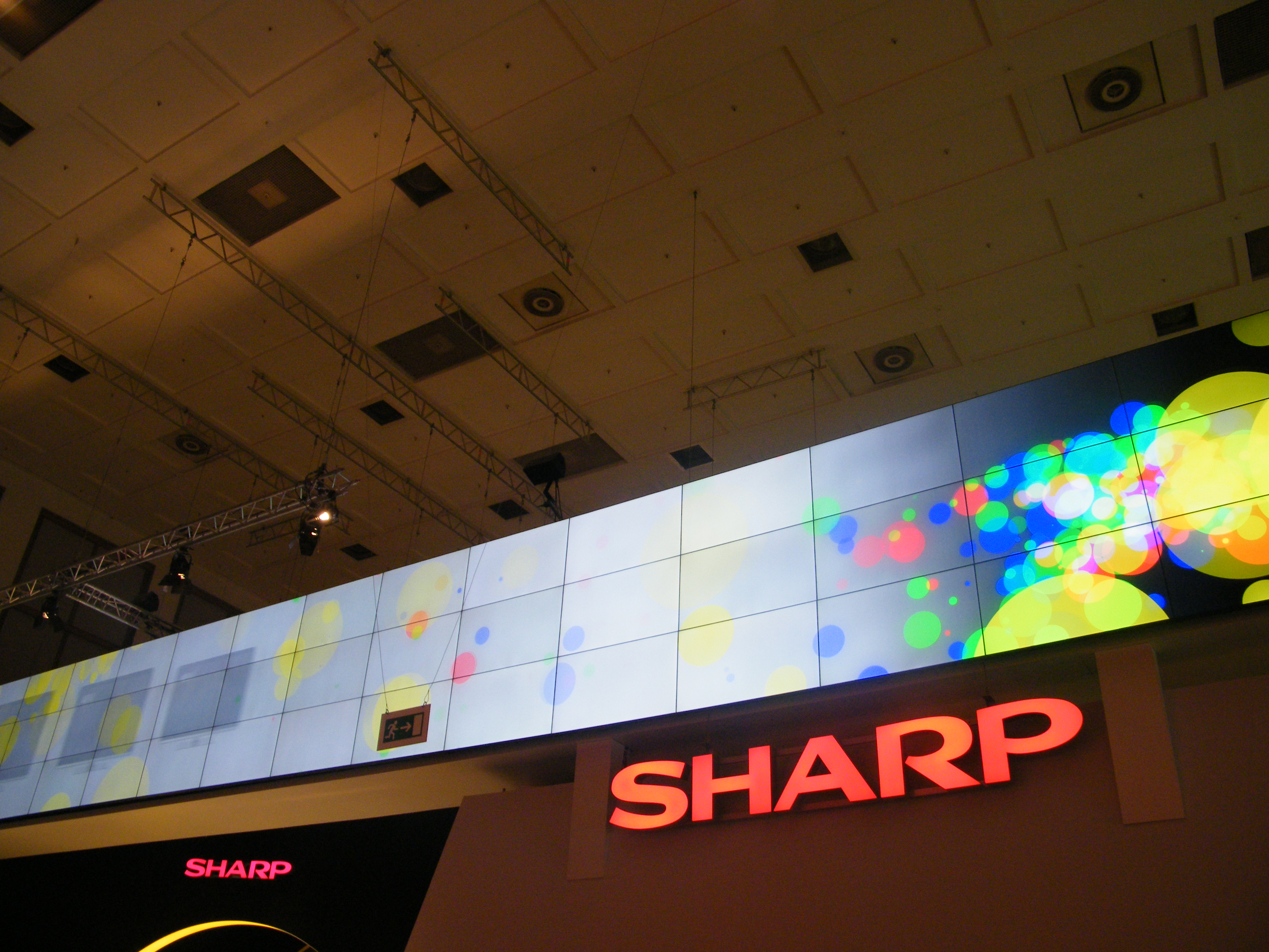 Sharp showcased its superthin video wall