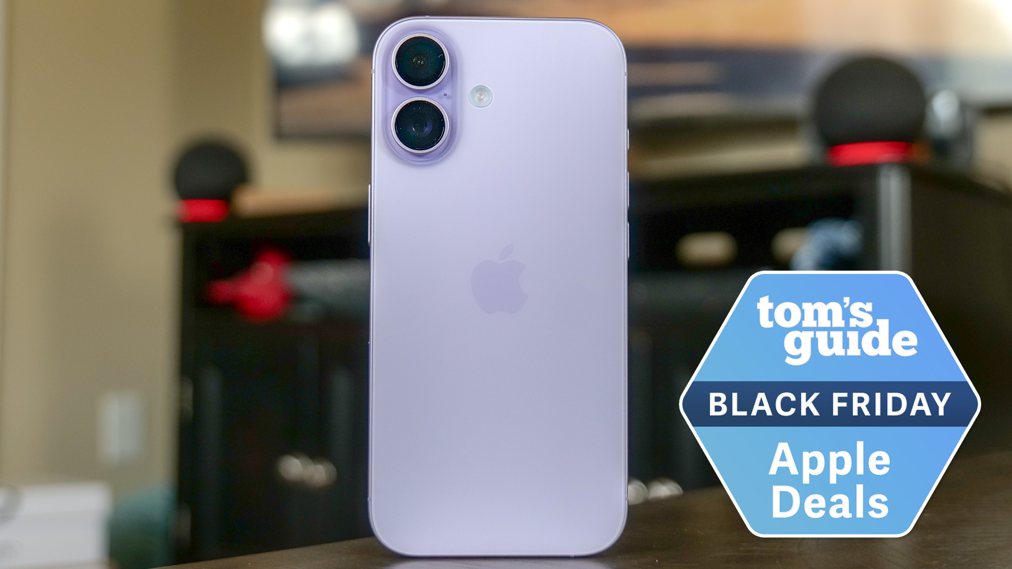 iPhone 17 with Tom's Guide Black Friday Apple Deals badge