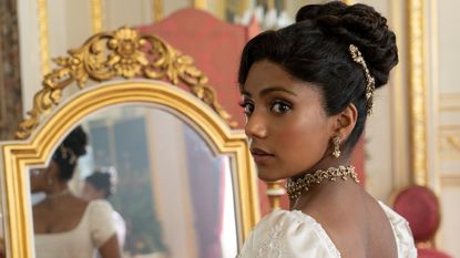Bridgerton. Charithra Chandran as Edwina Sharma in episode 206 of Bridgerton. Cr. Liam Daniel/Netflix © 2022
