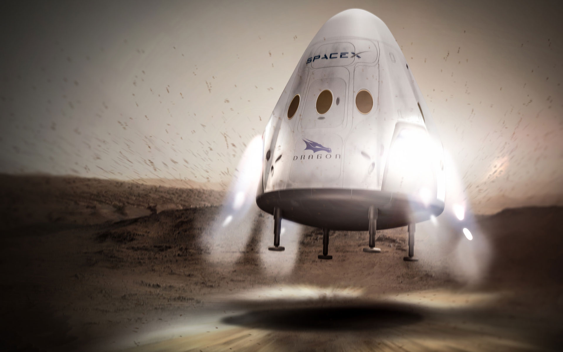 SpaceX&#039;s Dragon Landing on Mars 1920