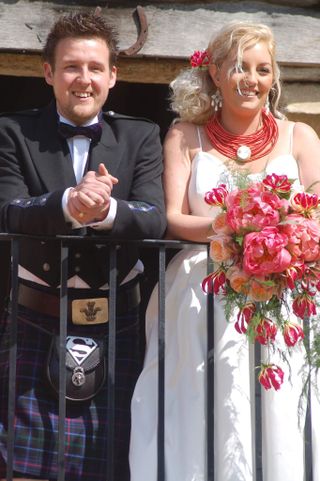 Emily Baker and husband Ian on their wedding day
