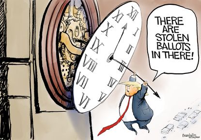 Political Cartoon U.S. Trump election loss ballots
