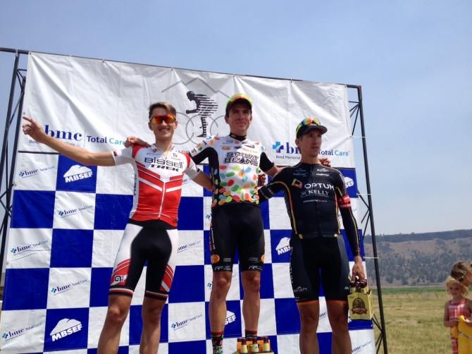 The men's stage two podium