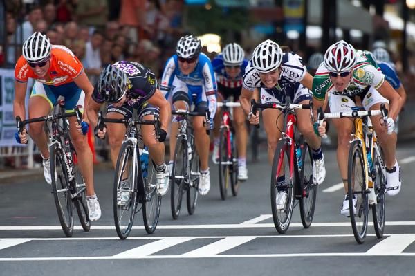 Theresa Cliff Ryan would edge her competitors in the sprint at The 2011 Presbyterian Women's Crit.
