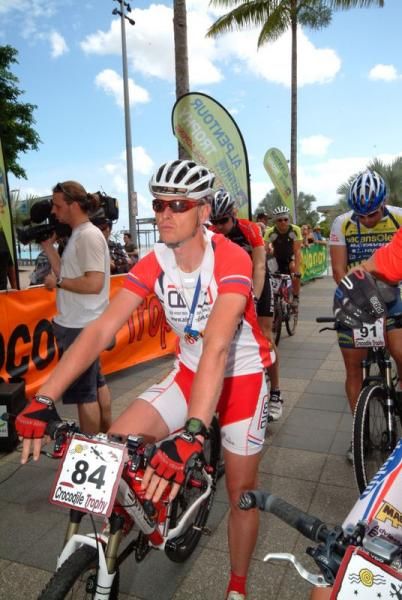 Theo Molenbrugge prepares for the start
