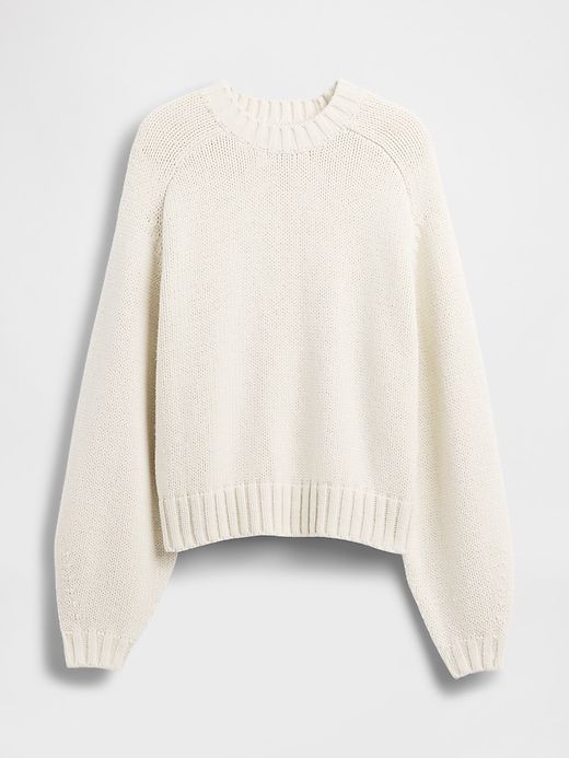 Relaxed Saddle-Sleeve Crewneck Sweater