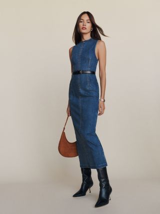 Reformation Kendi Denim Midi Dress