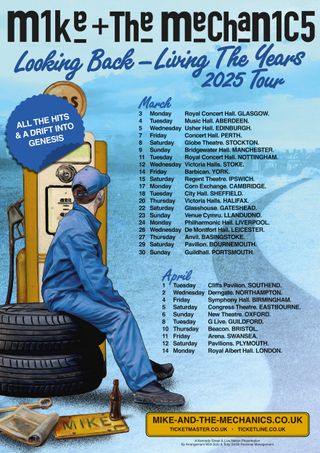 Tour poster for Mike + The Mechanics 2025 UK tour