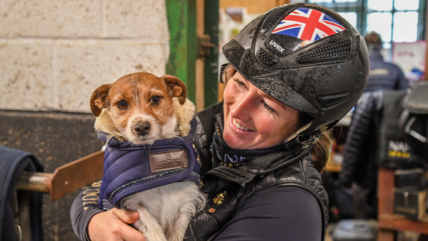 Laura Collett and her terrier coco
