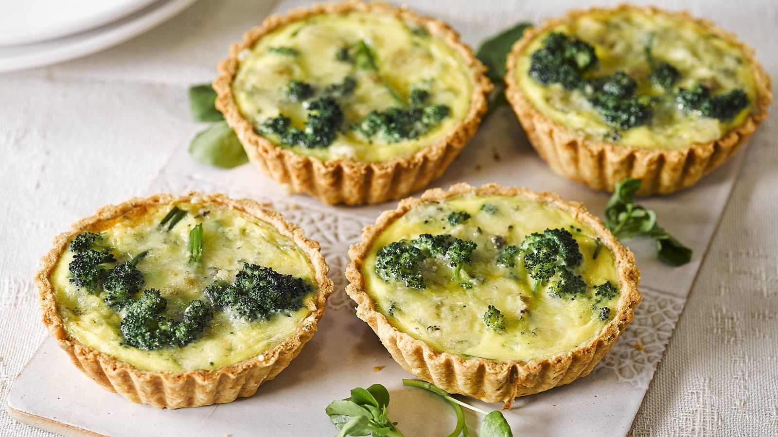 Broccoli, leek and blue cheese tartlets Lunch Recipes Woman & Home