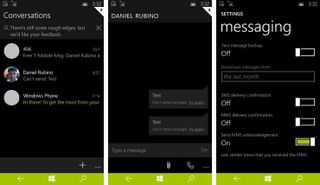 Windows 10 Phone Map messaging