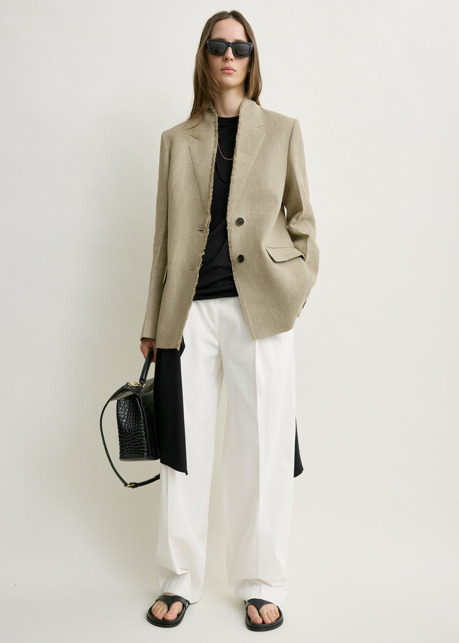 Raw Lapel Jacket Beige - 30