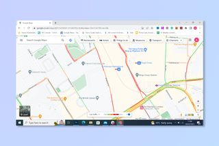 The traffic info view on Google Maps